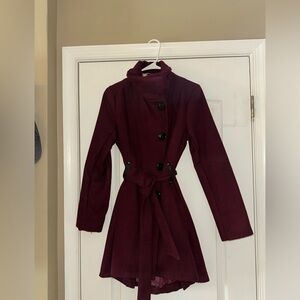 Madden Girl Burgundy Jacket with Leopard Print